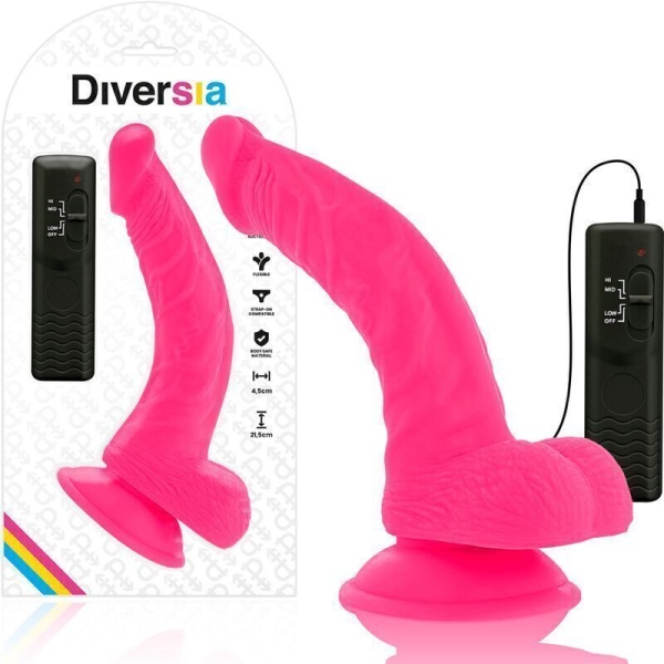 Dildo Flessibile Con Vibrazione 21,5 CM - Rosa